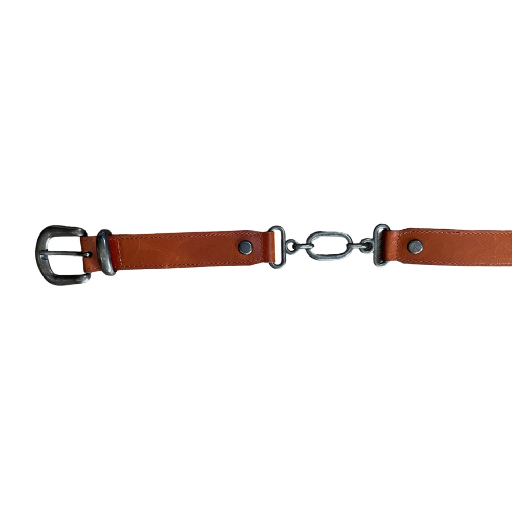 Doncaster Tan Luxury Western Utility Equestrian Metal Chain Link Belt - Picture 3 of 8